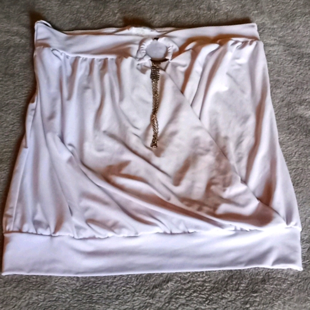 MKM DESIGNS White Strapless Top